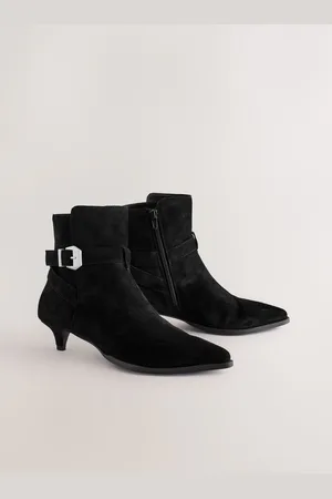 Next Black Suede Buckle Detail Western Boho Ankle Boots AU 8 (EU 39)