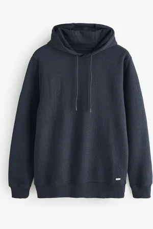Threadbare Blue Jacquard Textured Pull-Over Hoodie XXL