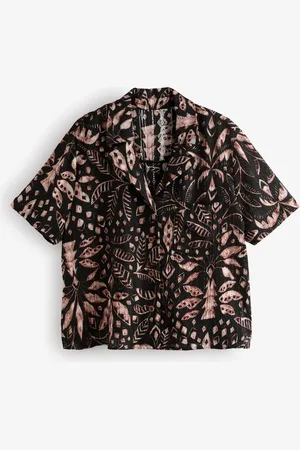 Next Broderie Short Sleeve Holiday Shirt AU 18