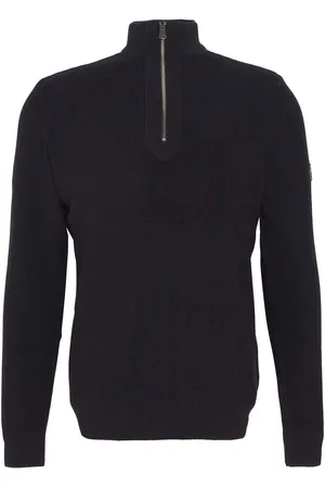 Barbour Crawley Wool Mix Funnel Quarter Zip Jumper L