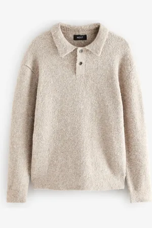 Next Relaxed Fit Bouclé Texture Polo Neck Jumper XL