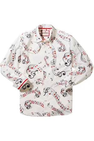 Joe Browns Music Note Print Long Sleeve 100% Cotton Shirt XXL