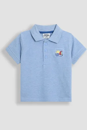 JoJo Maman Bébé Blue Beach Embroidered Badge Polo Shirt 5