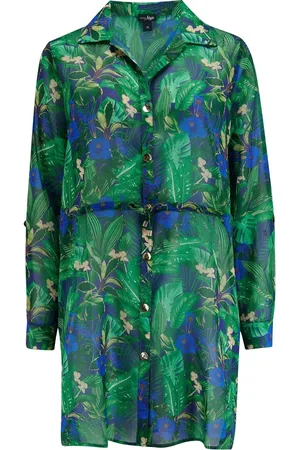 Pour Moi Chiffon Button Through Beach Shirt AU 14