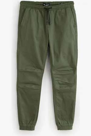 Threadbare Khaki Jogger Style Drawcord Trousers small