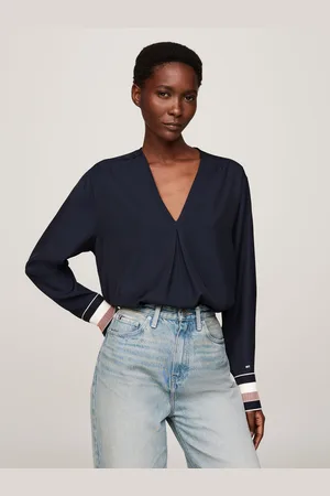 Tommy Hilfiger Relaxed Blue Global Stripe Blouse AU 6