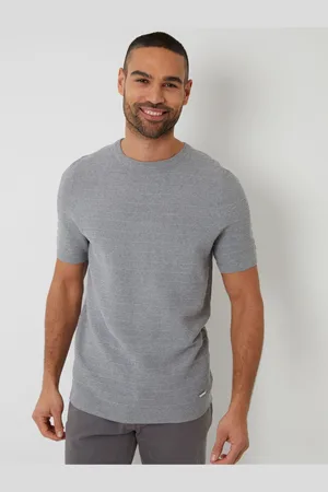 Threadbare Grey Textured Knitted T-Shirt L