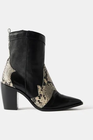 mint&berry Black Snake Panel Cowboy Boots AU 5 (EU 36)