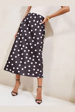 Lipsy London Satin Bias Cut Midi Skirt AU 10