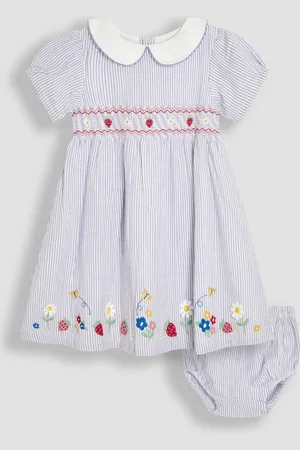 JoJo Maman Bébé Seersucker Appliqué Smocked Dress 2