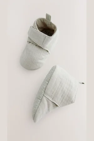Next Muslin Touch Fastening Baby Bootie Shoes (0-2mths) First Size