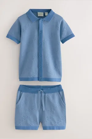 Ted Baker 100% Cotton Knitted Textured Shirt and Shorts Set 2