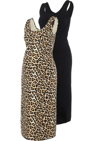Mama;licious Printed And Plain Jersey Midi Dresses 2 Pack AU 10