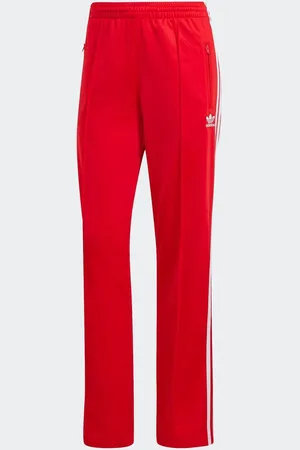 adidas Red Straight Firebird 3 Stripe Straight Trackpants XS Reg