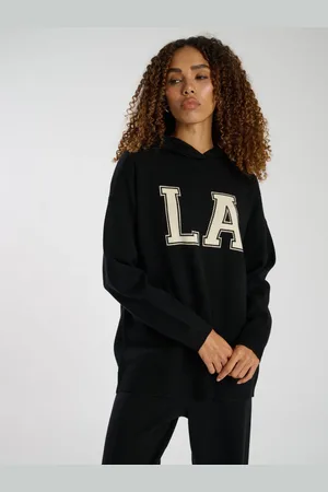 South Beach Black Knit Rib Hem Hoodie M