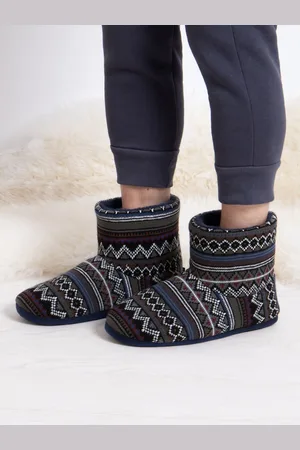 Totes Brown Mens Knitted Boot Slippers AU 9.5 (EU 44)