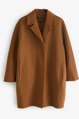 Whistles Brown Julia Wool Double Faced Coat M