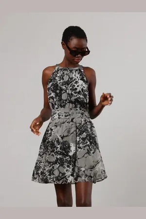 Religion Halterneck Noir Mini Dress With Fitted Empire Line AU 18