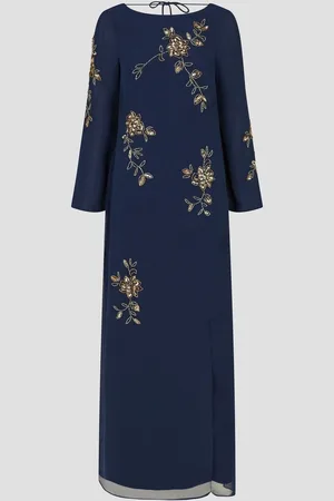 Monsoon Sarah Flute Sleeve Floral Sequin Maxi Dress AU 10