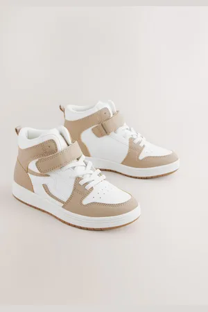 Next Neutral Elastic Lace High Top Trainers AU 8 (EU 42)