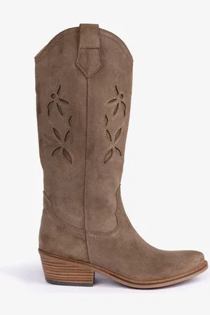 PENELOPE CHILVERS Brown Jasmine Embroidered Cowboy Boots AU 9 (EU 40)