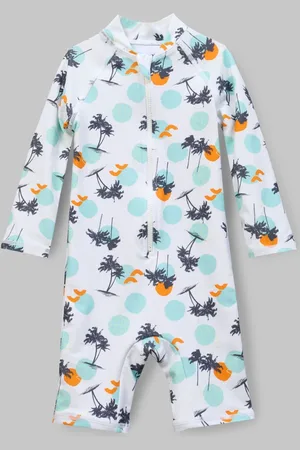 Angel & Rocket Blue Brody Blue Sunsafe Print Toddler Swimsuit 7480cm