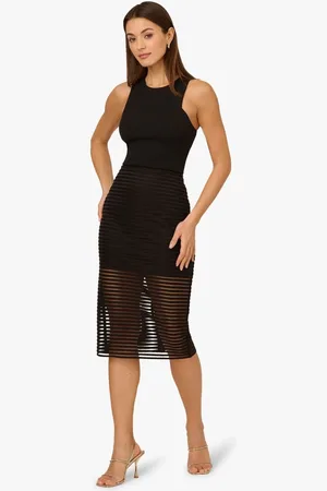 Adrianna Papell Adrianna by Shadow Stripe Midi Dress AU 10