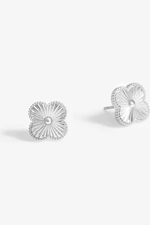 Jon Richard Silver Tone Dimaond Cut Stud Earrings One