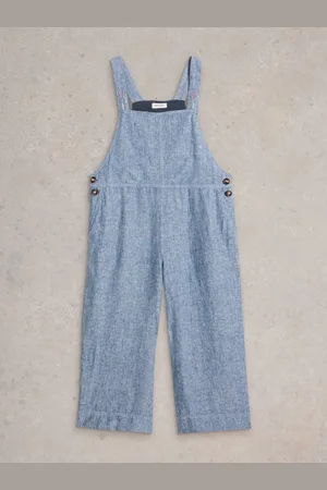 White Stuff Blue Vivian 100% Linen Dungarees 12