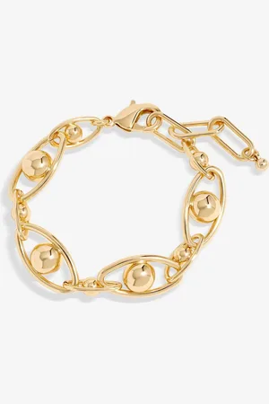 Jon Richard Gold Tone Polished Orb Chain Bracelet One