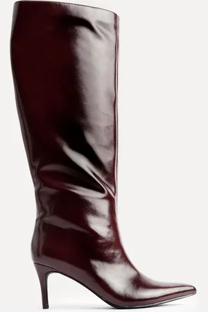 Linzi Red Onyx Pull On High Leg Heeled Boots AU 8 (EU 39)