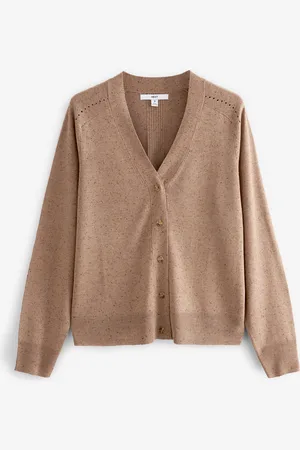 Next Camel Soft Touch Button Up Knitted Cardigan XL