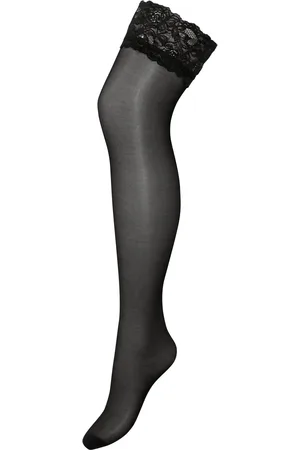 Pour Moi Black Adore Lace 15 Denier Top Hold-Ups M-L