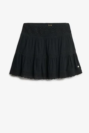 Superdry Ibiza Lace Mix 100% Cotton Mini Skirt AU 14