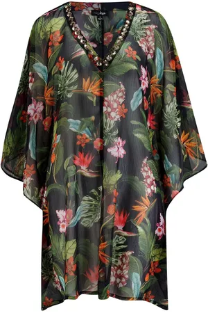 Pour Moi Black Chiffon V-Neck Embellished Kaftan UK 8