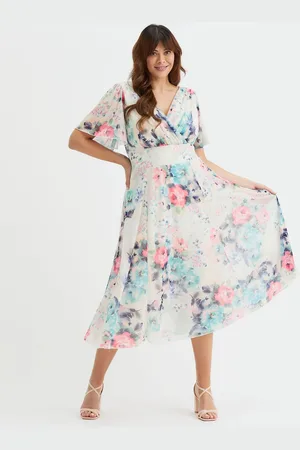 Scarlett & Jo Victoria Angel Sleeve Mesh Midi long Dress AU 12