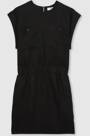 Reiss Karly Linen Short Sleeve Mini Dress AU 16
