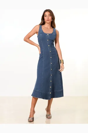 Lipsy London Strappy Denim Midi Dress 12