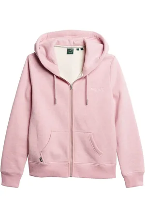 Superdry Pink Essential Logo Zip Hoodie AU 14
