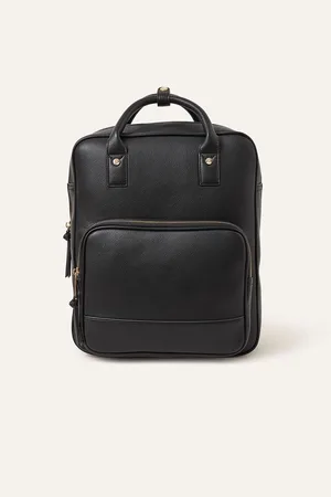 Accessorize Black Pocket Top Handle Backpack One
