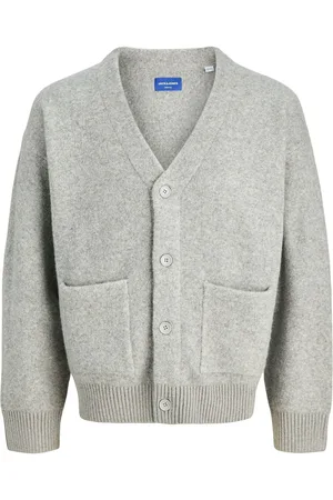 JACK & JONES Grey V-Neck Knitted Cardigan XXL
