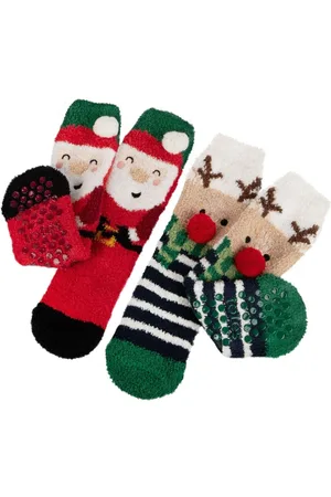 Totes Christmas Supersoft Winter Slipper Christmas Socks 2 Pack 7
