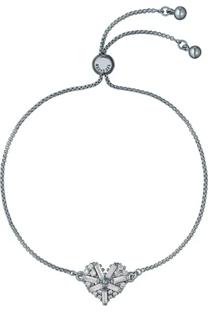Ted Baker Silver Tone Cherisa: Crystal Cluster Heart Adjustable Bracelet One