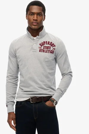 Superdry Vintage Athletic Long Sleeve Slim Fit Polo Shirt M