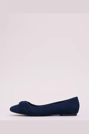 Friends Like These Standard Fit Twist Detail Round Toe Flat Ballerina Pump Shoes AU 8 (EU 39)