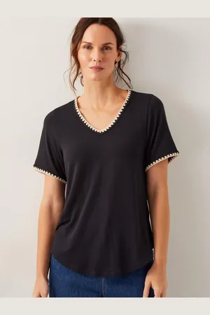 Monsoon Black Tilly Trim Jersey T-Shirt XL