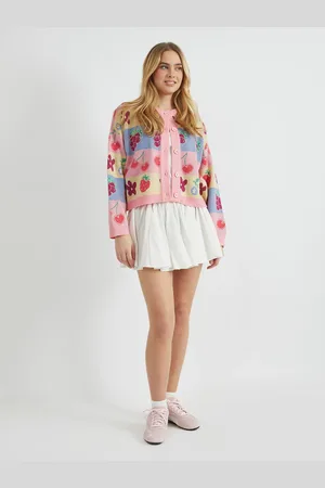 Skinnydip Pink Fruity Stripe Knitted Cardigan xlarge
