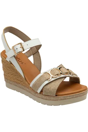 Lotus White High Wedge Sandals AU 5 (EU 36)