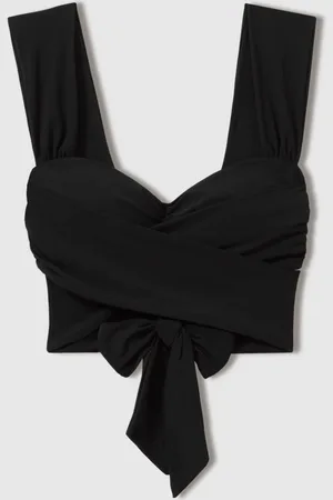 Reiss Black Cristina Wrap Design Bikini Top AU 16