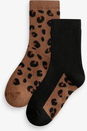 Next Leopard 2 Pack Thermal Boot Socks UK 4